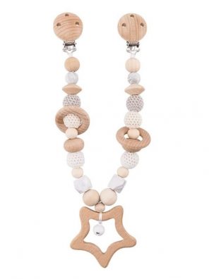 Lesena obešanka za voziček bela